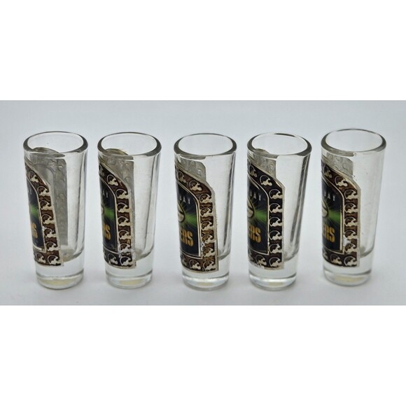 Set 5 Green Bay Packers NFL Vaso Tequilero 2oz Shot Glasses Barware Collectible - Picture 2 of 6